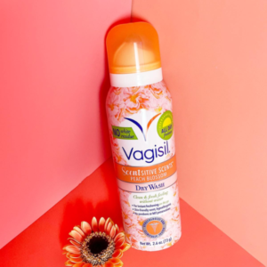 Vagisil Scentsitive Scents Feminine Dry Wash Deodorant Spray for Women: Peach Blossom Freshness